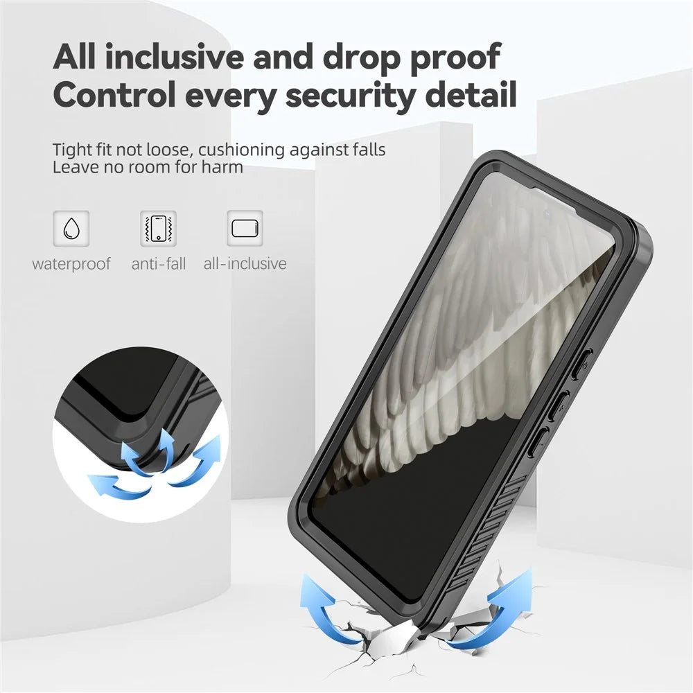 FS Series for Google Pixel 8 IP68 Waterproof PC+TPU Case Shockproof Dust-proof Anti-Scratch Phone Clear Back Cover - 4