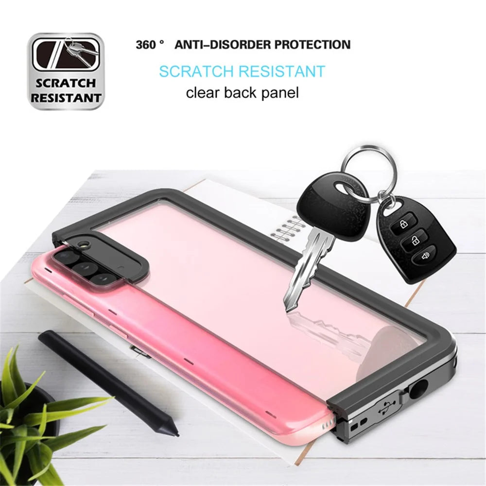 FS Series IP68 Waterproof Case For Samsung Galaxy S20 FE Clear Anti-scratch Anti-fall Phone Cover Shell - 6