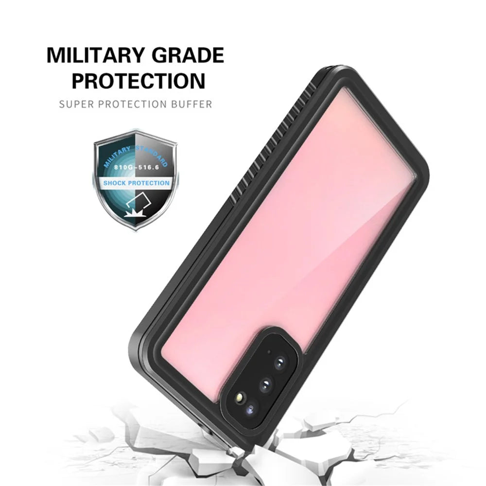 FS Series IP68 Waterproof Case For Samsung Galaxy S20 FE Clear Anti-scratch Anti-fall Phone Cover Shell - 7