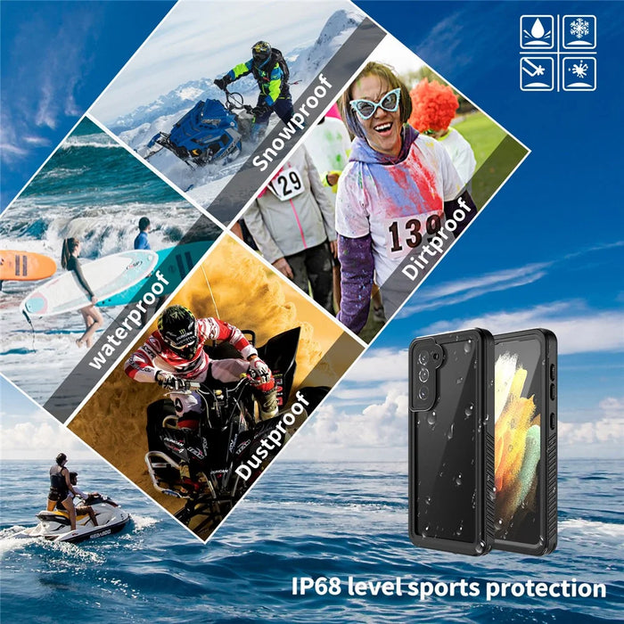 FS Series IP68 Waterproof Case For Samsung Galaxy S21 5G Cell Phone Dust-proof Anti-drop Clear Shell - 6