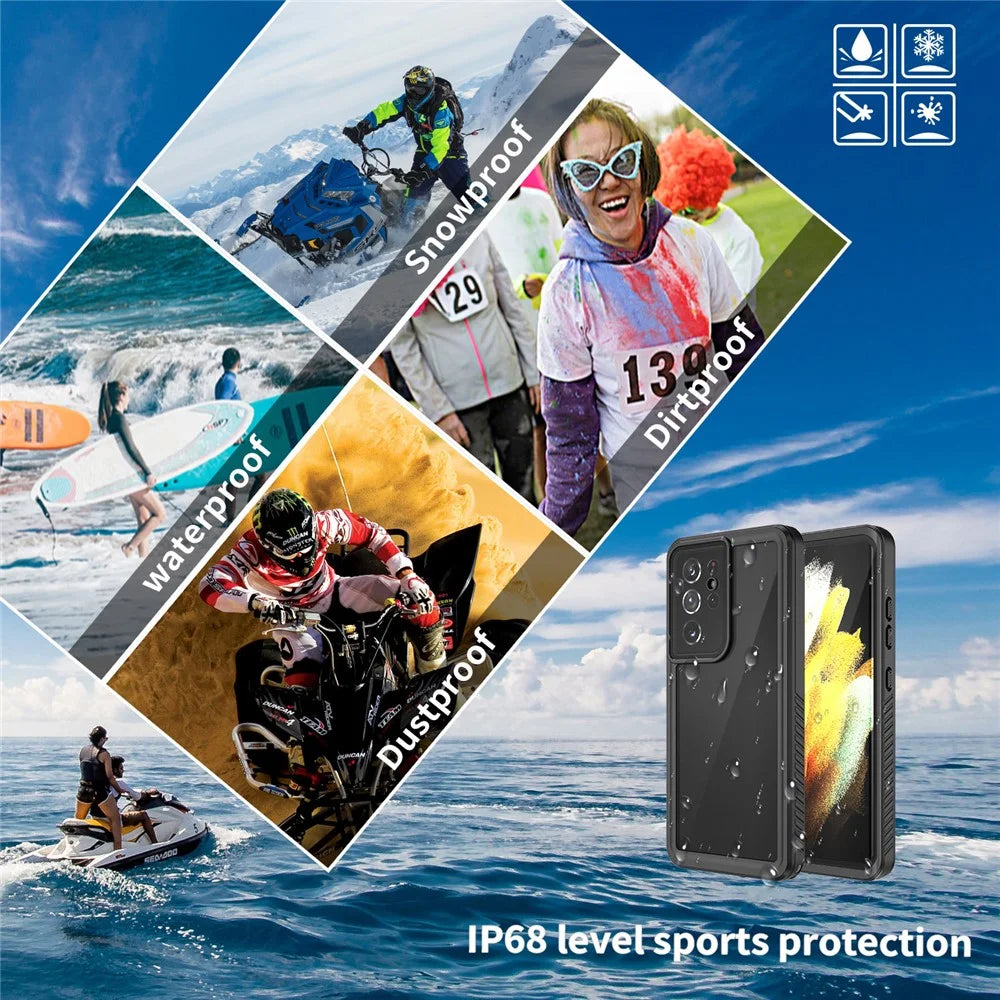 IP68 Waterproof Case For Samsung Galaxy S21 Ultra 5G FS Series 2m Drop-proof Phone Cover Protector - 6