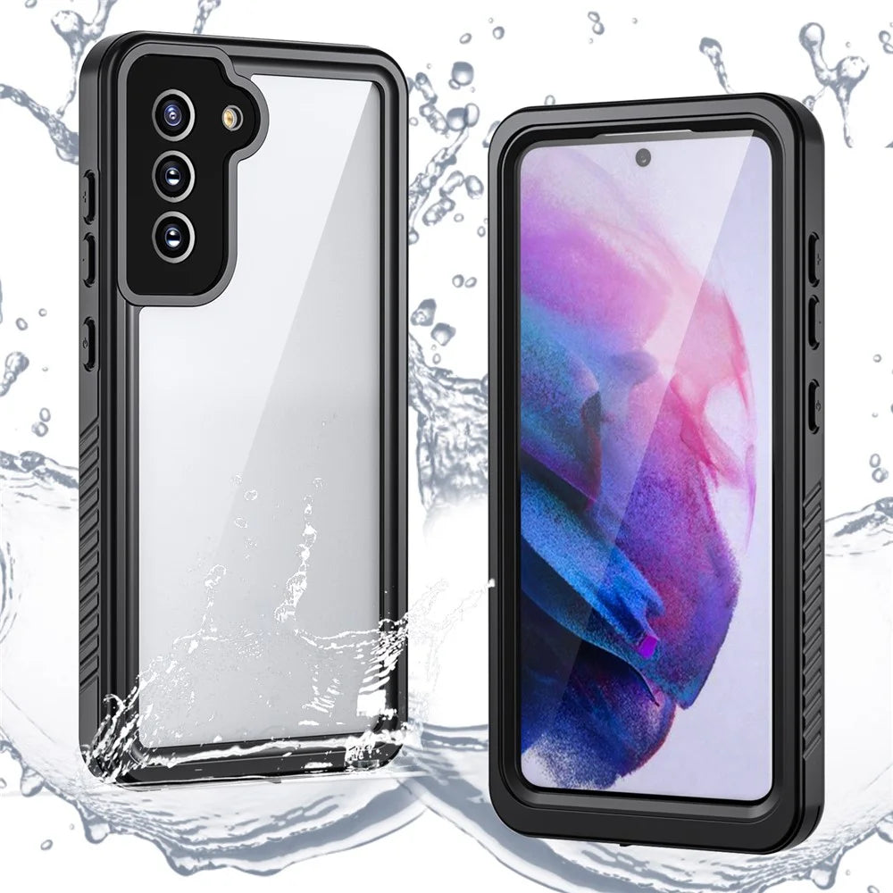 IP68 Waterproof Drop-proof Case For Samsung Galaxy S21 FE 5G FS Series Clear PC +TPU Mobile Phone Cover - 1