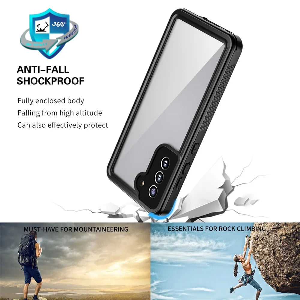 IP68 Waterproof Drop-proof Case For Samsung Galaxy S21 FE 5G FS Series Clear PC +TPU Mobile Phone Cover - 5