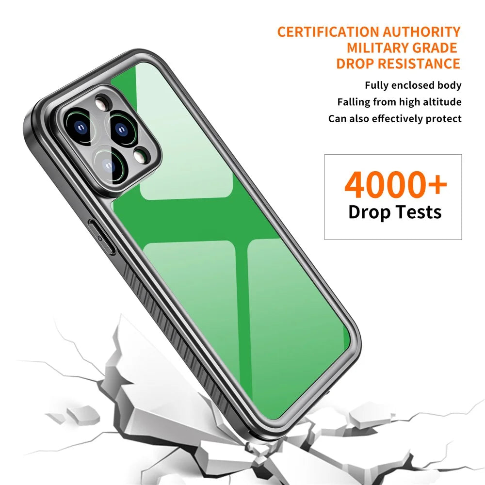 FS Series For iPhone 14 Pro Max Diving Phone Case IP68 Waterproof Dustproof Protection Clear Cover - 4