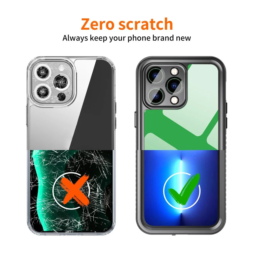 FS Series For iPhone 14 Pro Max Diving Phone Case IP68 Waterproof Dustproof Protection Clear Cover - 6