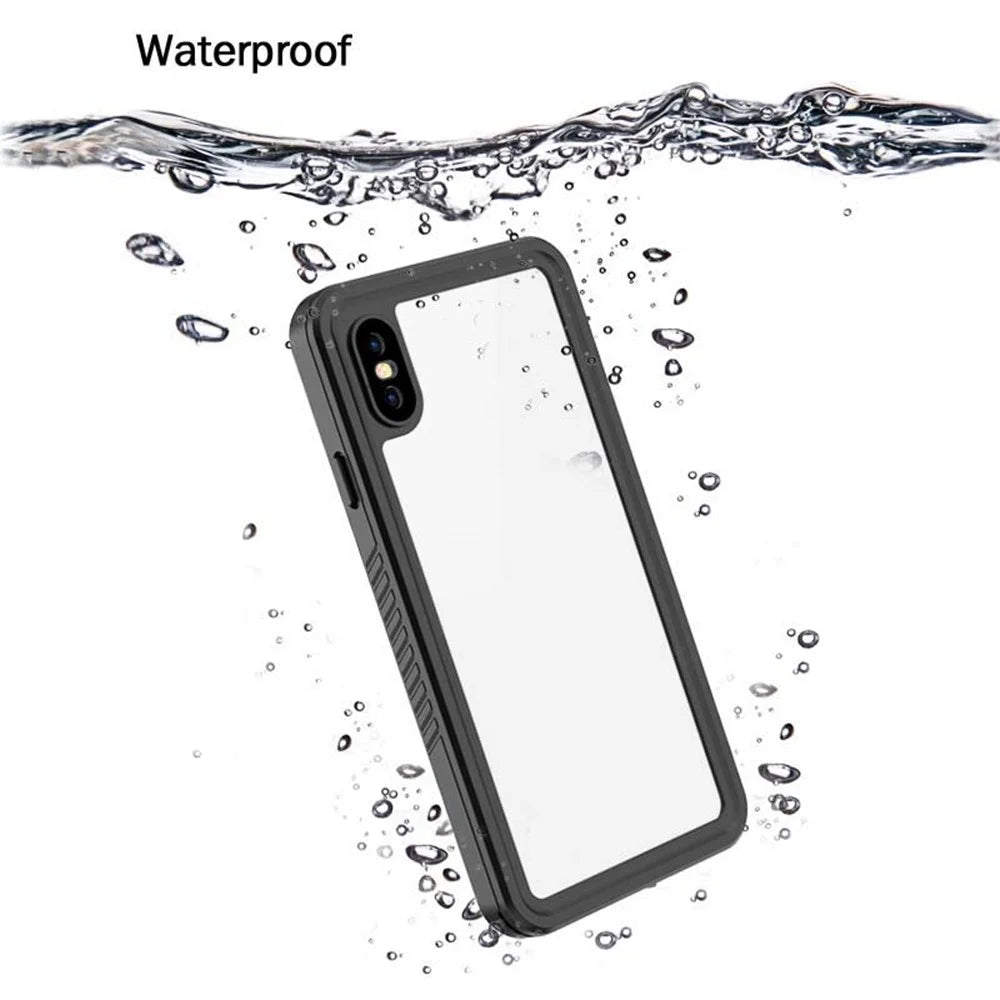 FS Series For iPhone XS Max Waterproof Diving Phone Case Underwater IP68 Full Body Dustproof Clear Cover - 4