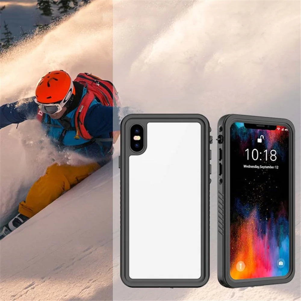 FS Series For iPhone XS Max Waterproof Diving Phone Case Underwater IP68 Full Body Dustproof Clear Cover - 5