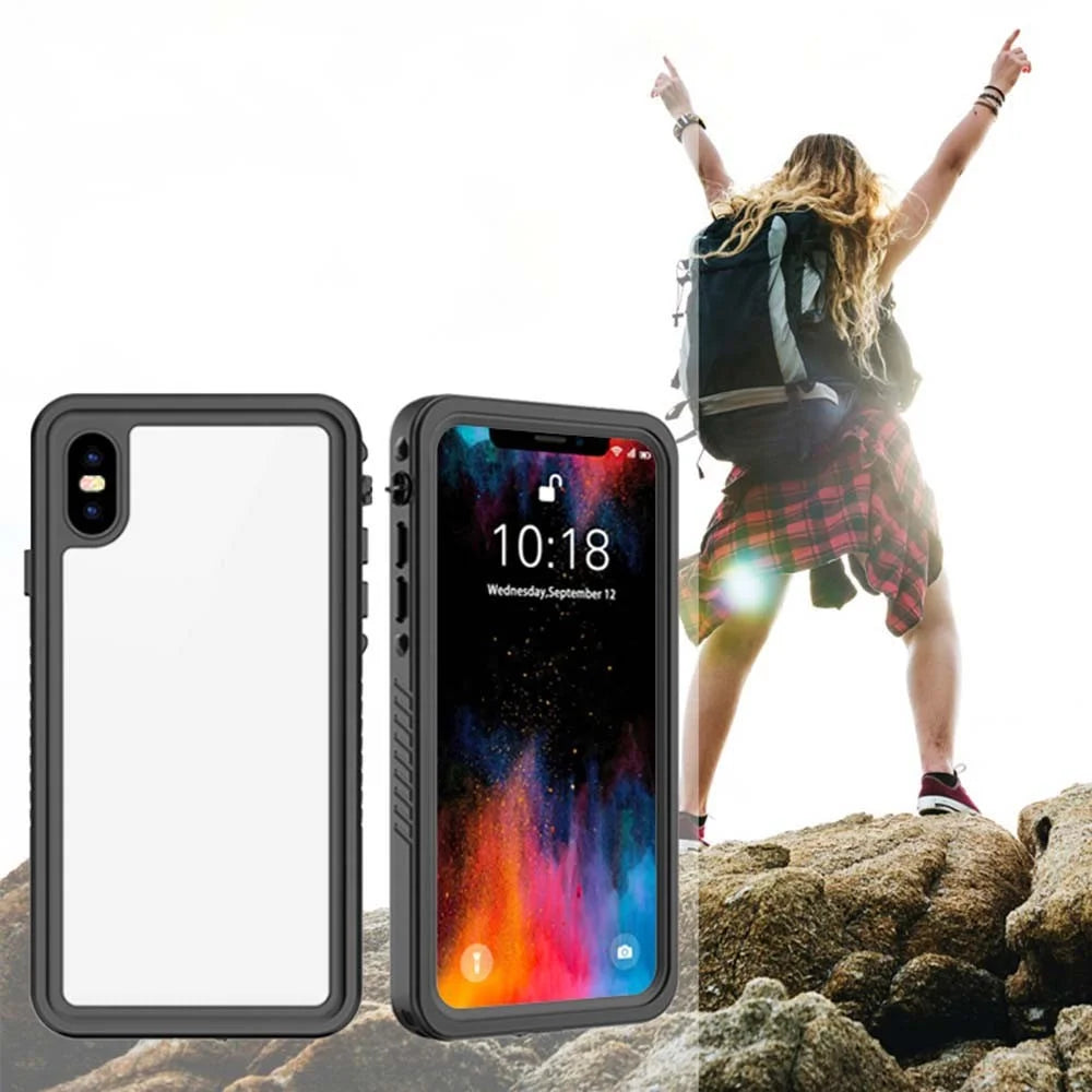 FS Series For iPhone XS Max Waterproof Diving Phone Case Underwater IP68 Full Body Dustproof Clear Cover - 6