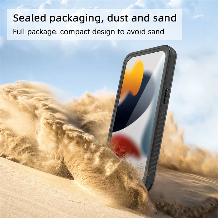 REDPEPPER FS Series for iPhone 15 Full Body Sandproof Case Clear Back Panel IP68 Waterproof Phone Cover - 7