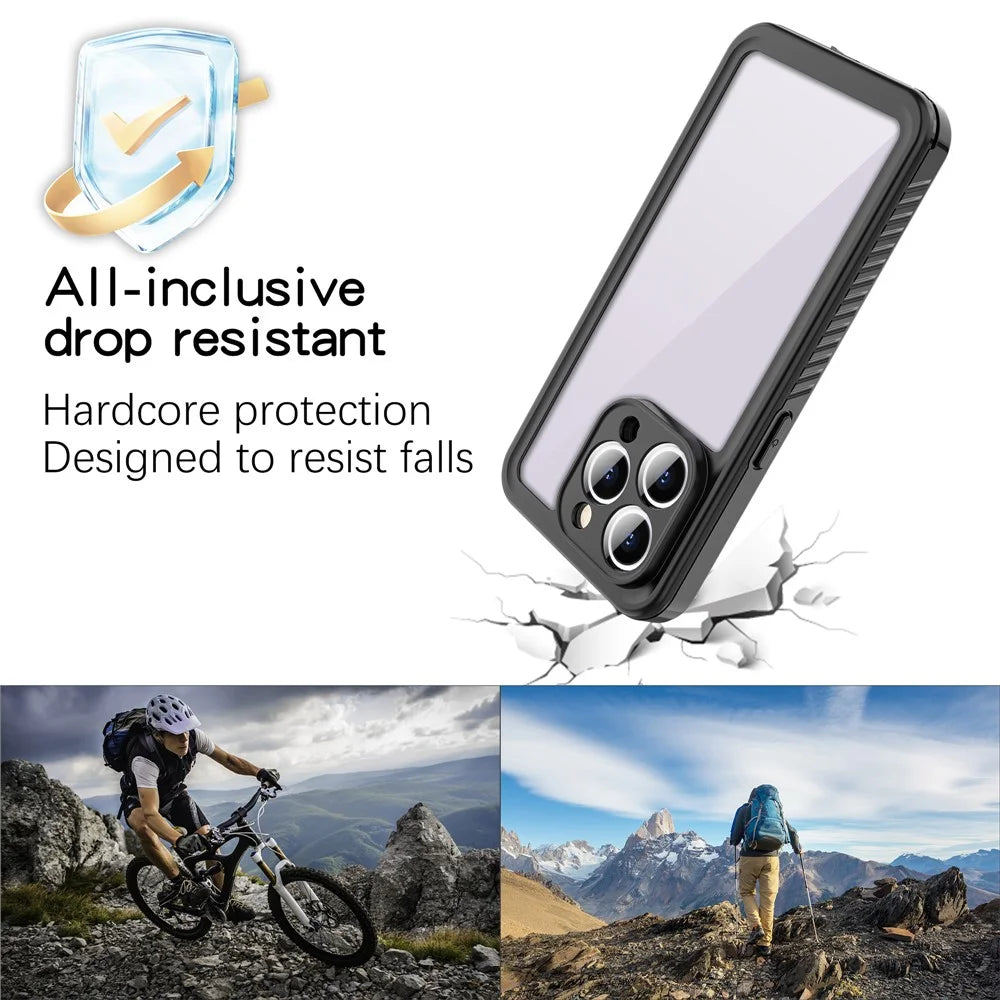 REDPEPPER FS Series for iPhone 15 Pro Max IP68 Waterproof Cellphone Case Clear Back Panel Underwater Diving Cover - 4