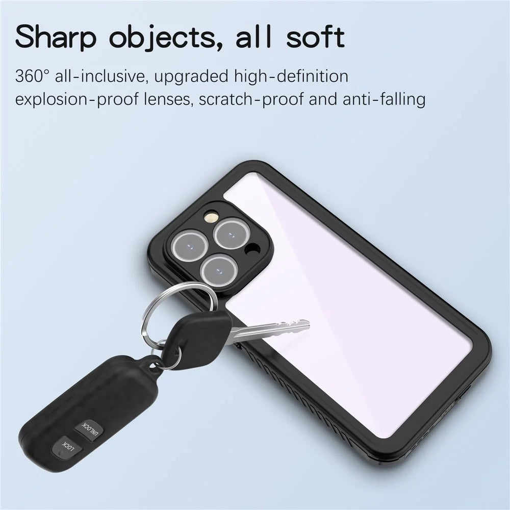 REDPEPPER FS Series for iPhone 15 Pro Max IP68 Waterproof Cellphone Case Clear Back Panel Underwater Diving Cover - 6