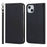 For iPhone 15 Wallet Phone Case Silk Texture Stand TPU + PU Leather Cover - Black - 1