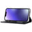 For iPhone 15 Wallet Phone Case Silk Texture Stand TPU + PU Leather Cover - Black - 3
