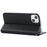 For iPhone 15 Wallet Phone Case Silk Texture Stand TPU + PU Leather Cover - Black - 4