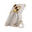 For iPhone 15 6D Electroplating Phone Cover PU Leather+TPU Back Case with Wristband Kickstand - White - 4