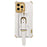 For iPhone 15 Pro PU Leather+TPU 6D Electroplated Back Case Wristband Kickstand Phone Cover - White - 1