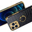 For iPhone 15 Pro Max Ring Kickstand Phone Case Crocodile Texture Leather+TPU Anti-scratch Cover - Black - 5
