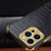 For iPhone 14 Pro Max Electroplated Crocodile Texture Cover Leather Coated Soft TPU Phone Case - Black - 3