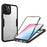 For iPhone 15 Pro Max Transparent Phone Case Acrylic+TPU Fully Protection Cover with PET Screen Protector - Black - 1