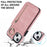 For iPhone 13 / 14 6.1 inch Phone Case RFID Blocking Wallet Retro PU+TPU Kickstand Cover - Pink - 5
