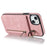 For iPhone 14 Plus Anti-drop Phone Case RFID Blocking Wallet Retro PU+TPU Cellphone Kickstand Cover - Pink - 2