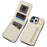 Phone Case for iPhone 14 Pro Max , RFID Blocking Wallet Retro PU+TPU Cellphone Kickstand Cover - Beige - 4