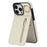 For iPhone 15 Pro Max RFID Blocking Wallet Phone Case Fall Protection Retro PU+TPU Kickstand Cover - Beige - 1