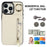 For iPhone 15 Pro Max RFID Blocking Wallet Phone Case Fall Protection Retro PU+TPU Kickstand Cover - Beige - 5