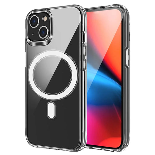 For iPhone 15 TPU+Acrylic Magnetic Case Compatible with Magsafe Shockproof Air-Guard Corners Phone Cover - 1
