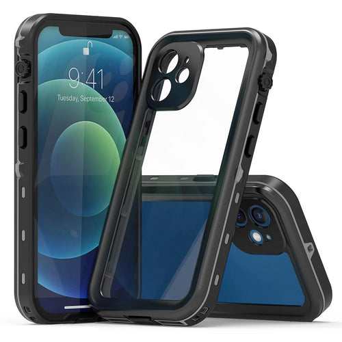 REDPEPPER Dot+ Series For iPhone 12 mini PC+TPU Sealed Phone Case IP68 Waterproof Snowproof Snorkeling Clear Cover - 1