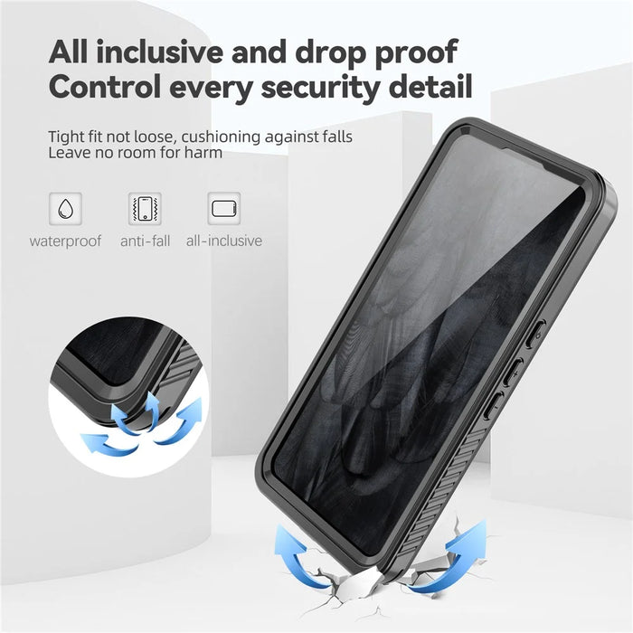 FS Series for Google Pixel 8 Pro Waterproof Case IP68 PC+TPU Snorkelling Dustproof Clear Phone Cover - 4