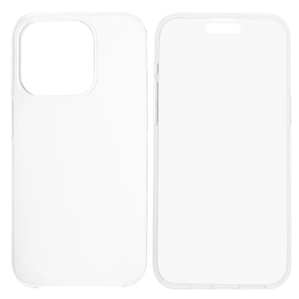 For iPhone 15 Pro Clear Case Full Protection Acrylic+PET+TPU Phone Cover - 1
