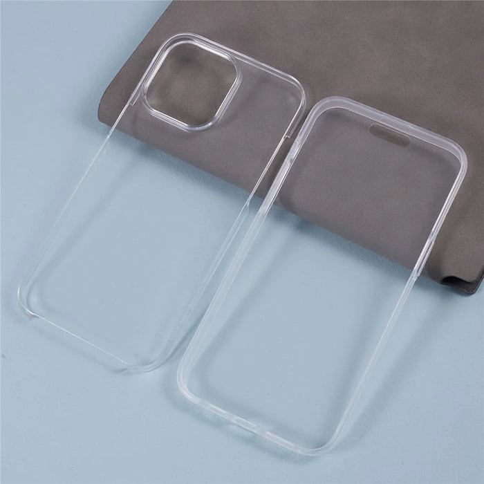 For iPhone 15 Pro Clear Case Full Protection Acrylic+PET+TPU Phone Cover - 4