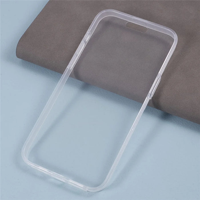 For iPhone 15 Pro Clear Case Full Protection Acrylic+PET+TPU Phone Cover - 5