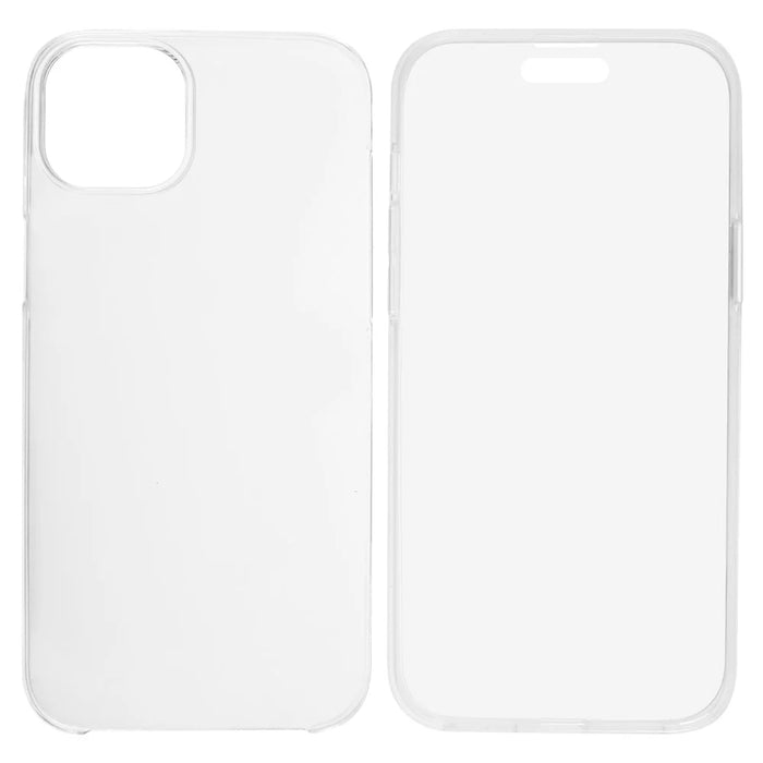 For iPhone 15 Plus Phone Case TPU Frame+Acrylic Back+PET Screen Protector Cover - 1
