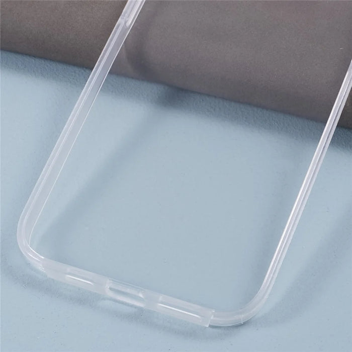 For iPhone 15 Plus Phone Case TPU Frame+Acrylic Back+PET Screen Protector Cover - 6