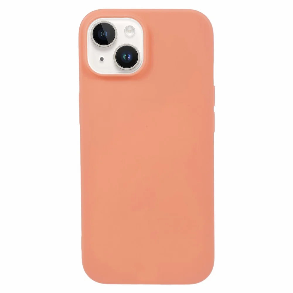 TPU Phone Protector for iPhone 15 Plus Case Slim-Fit Matte Phone Shell - Orange - 1