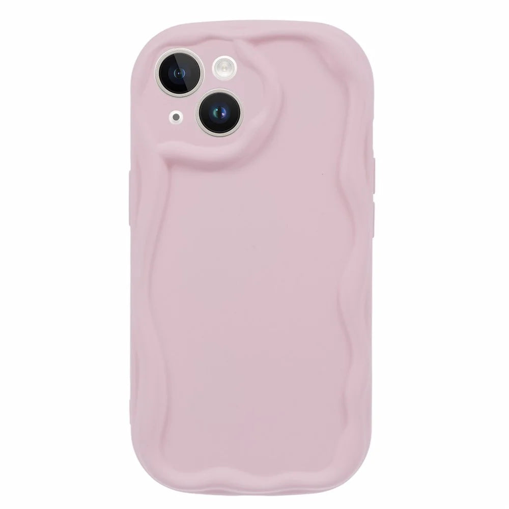 For iPhone 15 Case Candy Color Rubberized Anti-scratch TPU Phone Back Cover - Pink - 1