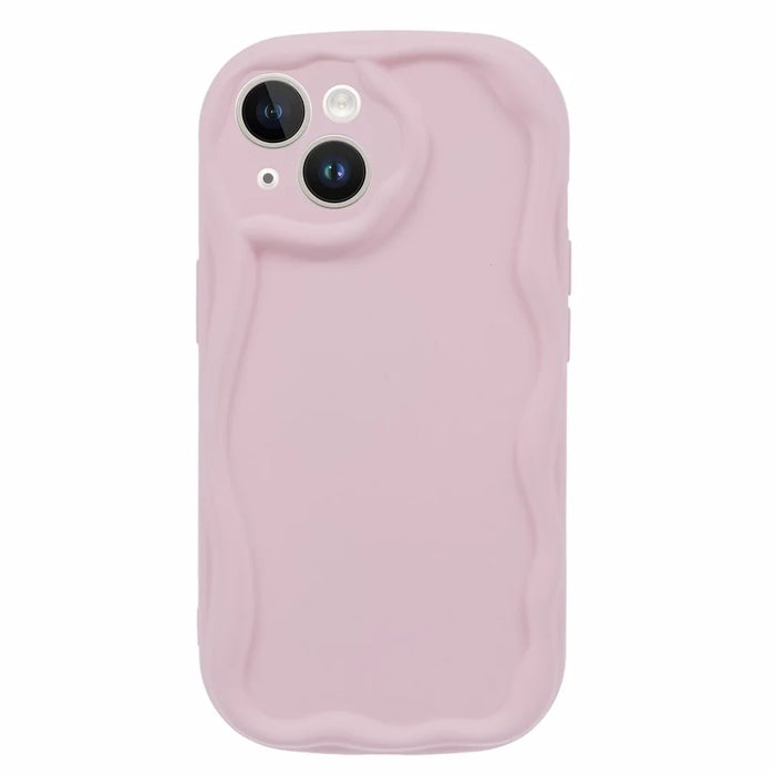 For iPhone 15 Case Candy Color Rubberized Anti-scratch TPU Phone Back Cover - Pink - 1