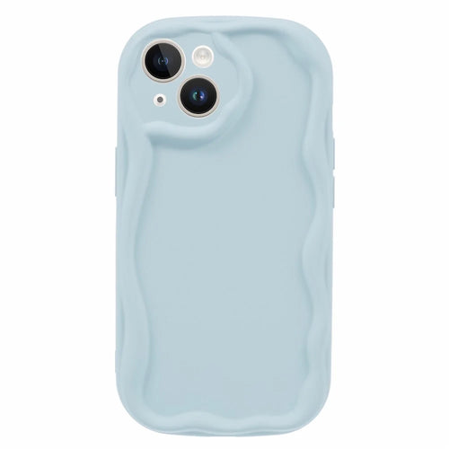For iPhone 13 Case Anti-scratch Candy Color Soft TPU Rubberized Phone Back Cover - Baby Blue - 1