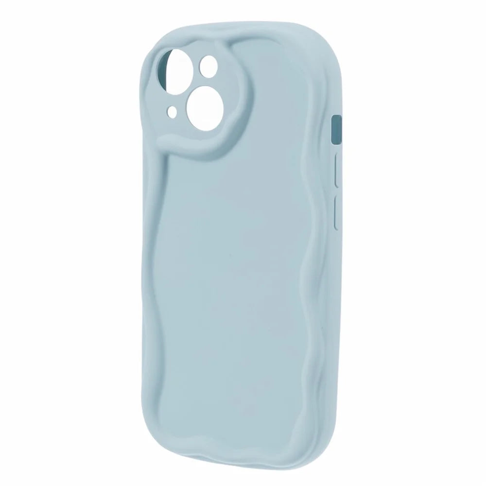 For iPhone 13 Case Anti-scratch Candy Color Soft TPU Rubberized Phone Back Cover - Baby Blue - 3
