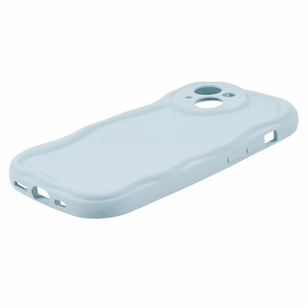 For iPhone 13 Case Anti-scratch Candy Color Soft TPU Rubberized Phone Back Cover - Baby Blue - 4