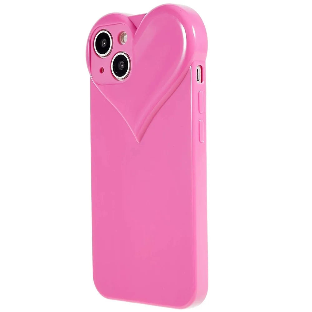 For iPhone 15 Plus Anti-Scratch Phone Case Heart Shaped Design TPU Shell Phone Cover - Rose - 2