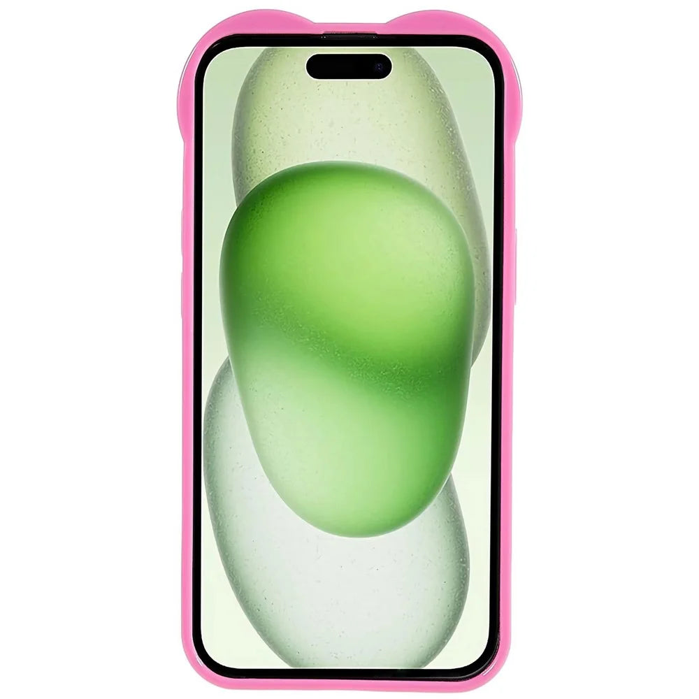 For iPhone 15 Plus Anti-Scratch Phone Case Heart Shaped Design TPU Shell Phone Cover - Rose - 3