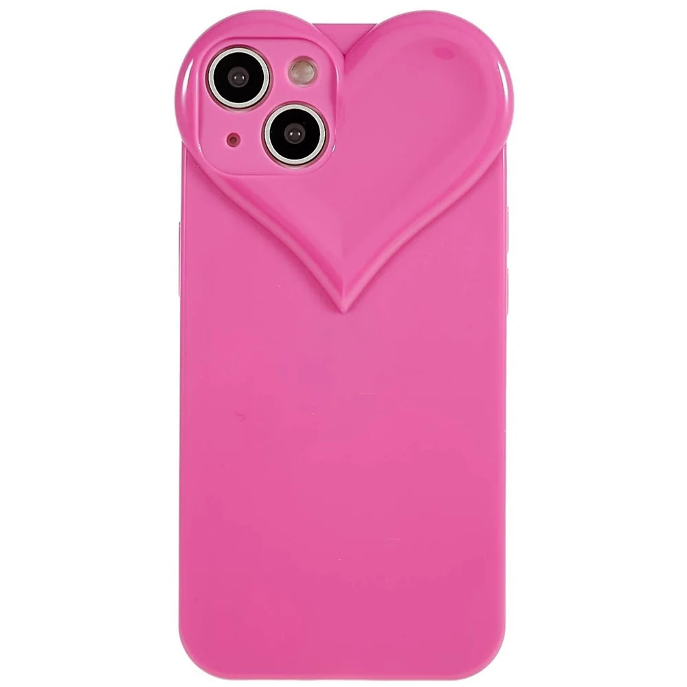 For iPhone 15 Plus Anti-Scratch Phone Case Heart Shaped Design TPU Shell Phone Cover - Rose - 4