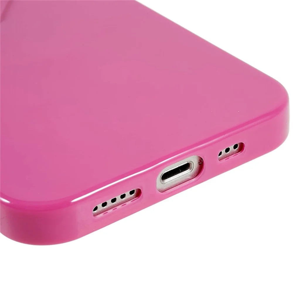 For iPhone 15 Plus Anti-Scratch Phone Case Heart Shaped Design TPU Shell Phone Cover - Rose - 6