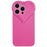 For iPhone 15 Pro Max Cell Phone Case Heart Shaped Camera Protection Phone Cover  Anti-fingerprint TPU Shell - Rose - 4