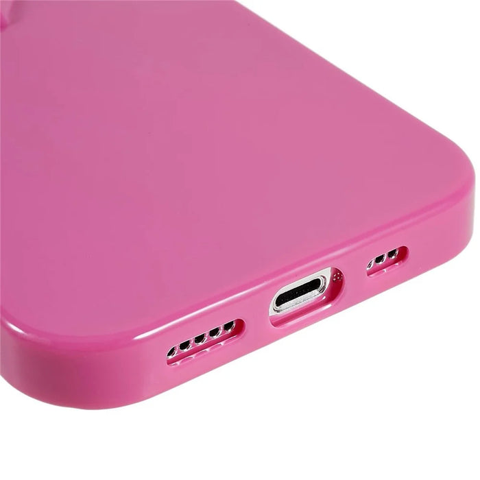 For iPhone 15 Pro Max Cell Phone Case Heart Shaped Camera Protection Phone Cover  Anti-fingerprint TPU Shell - Rose - 6
