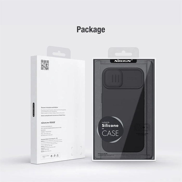 NILLKIN For iPhone 15 Plus PC + Liquid Silicone Case Anti-scratch Phone Cover with Slide Camera Lid - Black - 7