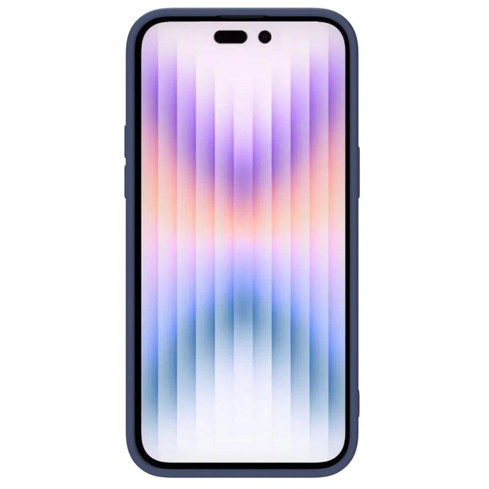 NILLKIN For iPhone 15 Pro Max Slide Camera Protection Phone Cover Liquid Silicone + PC Back Case - Midnight Blue - 2